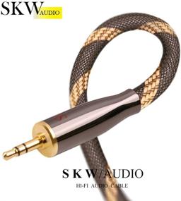 img 2 attached to 🔊 SKW Audiophiles 3.5mm Male to Male AUX Cable - Thick Nylon Braided Stereo Audio Cable (3.2ft/1M)