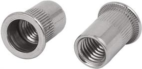 img 3 attached to 20PCS uxcell M12 x 1.75mm 304 Stainless Steel Knurled Blind Rivet Nut Insert Nutsert