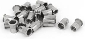 img 4 attached to 20PCS uxcell M12 x 1.75mm 304 Stainless Steel Knurled Blind Rivet Nut Insert Nutsert