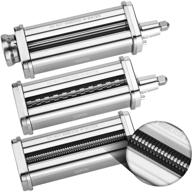 🍝 stainless steel pasta maker attachment set for kitchenaid stand mixers - includes pasta roller, spaghetti cutter, and fettuccine cutter logo