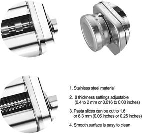 img 2 attached to 🍝 Stainless Steel Pasta Maker Attachment Set for KitchenAid Stand Mixers - Includes Pasta Roller, Spaghetti Cutter, and Fettuccine Cutter