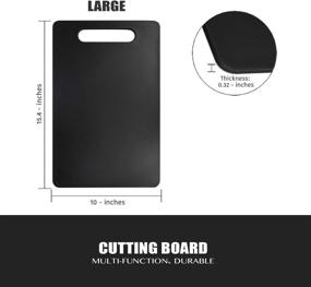 img 3 attached to 🔪 Large Black Plastic Utility Cutting Board with Handles, BPA Free and Dishwasher Safe - Zeffy, Easy Grip, Food Safe PP Material, Thick Chopping Board for Kitchen (15.5 x 10)