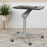 📱 mobile sit-stand ergonomic desk by flash furniture - black computer desk with 28.25"w top (adjustable range: 29" - 41") logo