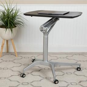 img 4 attached to 📱 Mobile Sit-Stand Ergonomic Desk by Flash Furniture - Black Computer Desk with 28.25"W Top (Adjustable Range: 29" - 41")