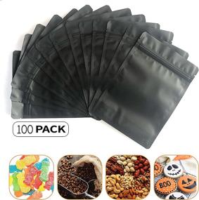 img 3 attached to 🛍️ 100 Pack Resealable Mylar Bags - Airtight, Smell Proof, 5.6 x 8 inches with Zipper Lock - Perfect for Food Storage & Holiday Packaging!