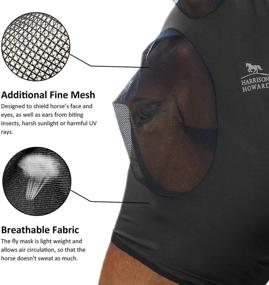 img 2 attached to Super Comfort Horse Fly Mask in Piano Black by Harrison Howard