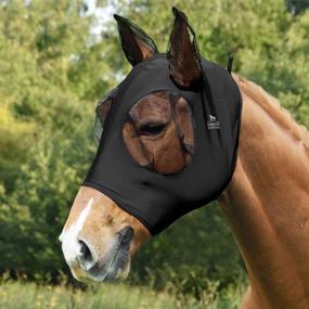 img 3 attached to Super Comfort Horse Fly Mask in Piano Black by Harrison Howard