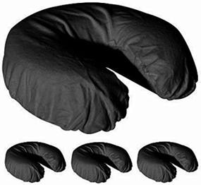 img 2 attached to 🔸 Premium Black Royal Massage Flannel Fitted Face Cradle Covers Set