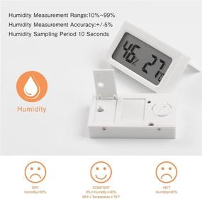 img 2 attached to 🌡️ 4-Pack Indoor Thermometer Hygrometer - Digital Temperature Sensor and Humidity Meters Gauge with LCD Room Monitoring Display for Cars, Bedrooms, and Baby Rooms