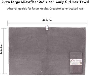 img 2 attached to 🧖 Curly Girl Extra Large Microfiber Hair Towel: Fast Drying, Super Absorbent, 44 x 26 Inches for Curly Hair