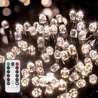 🎄 suddus 66ft 200 led christmas string lights: warm white, waterproof remote control, plug-in and ul certificated for indoor outdoor decoration - 8 modes fairy lights! logo