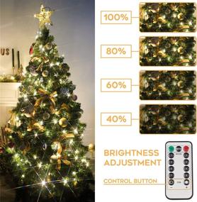 img 2 attached to 🎄 SUDDUS 66ft 200 LED Christmas String Lights: Warm White, Waterproof Remote Control, Plug-in and UL Certificated for Indoor Outdoor Decoration - 8 Modes Fairy Lights!