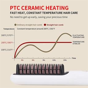 img 1 attached to 🔥 Щетка для выпрямления волос PengHuiLg - 4 режима температуры, ионизирующее прямое железо, быстрый керамический нагревающий щетка и выпрямитель с функцией защиты от ожогов и автоотключением - белая