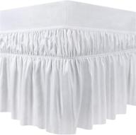 🛏️ utopia bedding full elastic bed ruffle - easy wrap around ruffle - microfiber bed skirt with adjustable elastic belt - 16 inch tailored drop - hotel quality bedskirt, fade resistant (full, white) logo