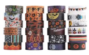 img 4 attached to 🎃 Sodagreen Halloween Holiday Washi Tape Set - 24 Rolls with Skull, Bat, and Pumpkin Patterns for Bullet Journal, DIY Crafts, and Gift Decoration