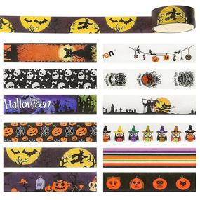 img 3 attached to 🎃 Sodagreen Halloween Holiday Washi Tape Set - 24 Rolls with Skull, Bat, and Pumpkin Patterns for Bullet Journal, DIY Crafts, and Gift Decoration