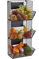 quality wall mounted wire basket hanging fruit basket, 3 tier kitchen storage bins for organized pantry, produce rack in stylish black логотип