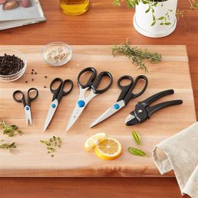 img 1 attached to Henckels 5-Piece Scissor Set - Heavy Duty, 🔪 Stainless Steel Kitchen Shears, Dishwasher Safe with Comfortable Handles