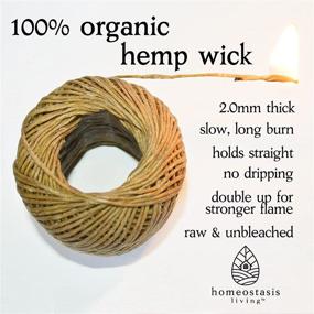 img 3 attached to 🕯️ Homeostasis Living's Gift Boxed Organic Hemp + Beeswax Candle Wick Spool - Eco-Friendly, Natural Candle Wicks (200ft, 2mm-Thick)