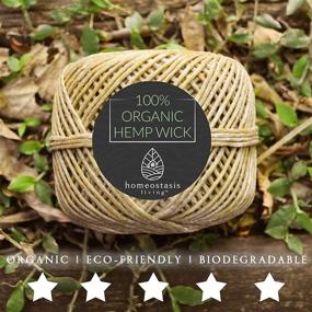 img 1 attached to 🕯️ Homeostasis Living's Gift Boxed Organic Hemp + Beeswax Candle Wick Spool - Eco-Friendly, Natural Candle Wicks (200ft, 2mm-Thick)