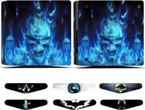 img 1 attached to 🔥 PS4 Slim Skins - Decals for PS4 Controller - Playstation 4 Slim Stickers Cover - PS4 Slim Controller Sony Playstation Four Slim Accessories - Dualshock 4 Two Controllers Skin - Blue Fire