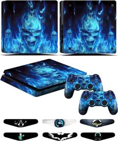 img 4 attached to 🔥 PS4 Slim Skins - Decals for PS4 Controller - Playstation 4 Slim Stickers Cover - PS4 Slim Controller Sony Playstation Four Slim Accessories - Dualshock 4 Two Controllers Skin - Blue Fire