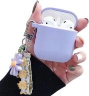 🎧 чехол для airpods ownest purple - мягкий силиконовый ударопрочный чехол с милым брелоком для девочек и женщин - совместим с airpods 2 и 1. логотип