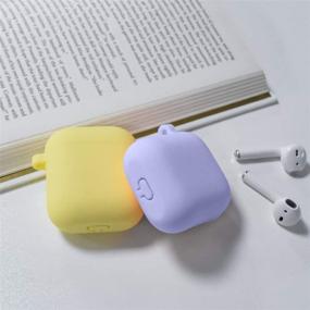 img 1 attached to 🎧 Чехол для AirPods Ownest Purple - мягкий силиконовый ударопрочный чехол с милым брелоком для девочек и женщин - совместим с AirPods 2 и 1.