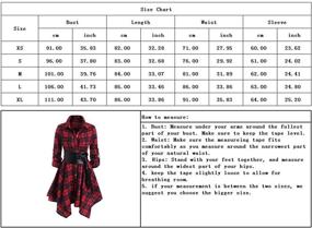 img 1 attached to 👗 Chouyatou Women's Roll-Up Sleeve Plaid Shirt Dress: Midi Length with Removable Belt and Handkerchief Hem