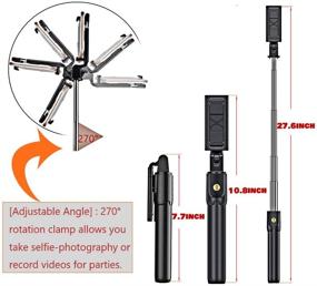 img 2 attached to Штатив для селфи-палки HOMEDII T08, расширяемый стойкой Bluetooth с беспроводным пультом дистанционного спуска для Android и iPhone 11/11 Pro/XS Max/XR/X/8/7 (только горизонтальные фотографии)