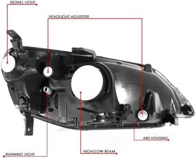 img 2 attached to DNA Motoring HL-OH-HC01-SM-AM Smoke 🚗 Lens Amber Headlights Replacement For 2001-2003 Civic