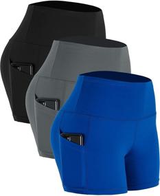 img 4 attached to Cadmus Women's High Waisted Spandex Running Shorts for Yoga: 3/4 Length Performance and Style