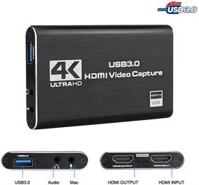 img 3 attached to Новинка: Видеозахват Dododuck USB 3.0 для гейминга - вход 4K 60 Гц, выход 1080P 60 Гц, порт HDMI Loop-Out без задержки. Совместим с Windows, MacOS, Linux. Идеально подходит для YouTube, OBS, PS3, PS4, Xbox.