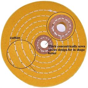 img 1 attached to High-Quality Buffing Wheels for Bench Grinder - 6 Inch Polishing Wheels (60 Ply White, 42 Ply Yellow) - 2 PCS with 1/2 Inch Arbor Hole