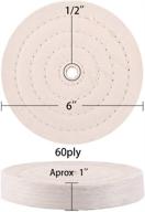 high-quality buffing wheels for bench grinder - 6 inch polishing wheels (60 ply white, 42 ply yellow) - 2 pcs with 1/2 inch arbor hole logo