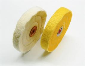 img 2 attached to High-Quality Buffing Wheels for Bench Grinder - 6 Inch Polishing Wheels (60 Ply White, 42 Ply Yellow) - 2 PCS with 1/2 Inch Arbor Hole