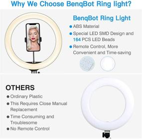 img 1 attached to 📸 Professional 13" LED Ring Light with Tripod Stand and Phone Holder - 10 Brightness Levels, 3 Light Modes, 164 Bulbs, Remote Control - Ideal for YouTube, Live Stream, Makeup, and Photography