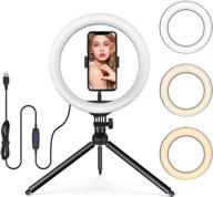 📸 professional 13" led ring light with tripod stand and phone holder - 10 brightness levels, 3 light modes, 164 bulbs, remote control - ideal for youtube, live stream, makeup, and photography logo