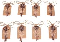 🔑 40-pack mixed large skeleton key bottle openers: perfect wedding favors for guests with vintage charm (copper, 8 styles) logo