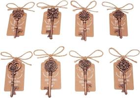 img 4 attached to 🔑 40-Pack Mixed Large Skeleton Key Bottle Openers: Perfect Wedding Favors for Guests with Vintage Charm (Copper, 8 Styles)