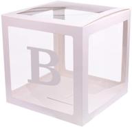 🎈 transparent balloon box for wedding, birthday party, baby shower decor - square balloon box supplies (b) logo