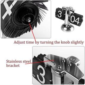 img 1 attached to ⏰ Black KABB Retro Flip Down Clock: Modern Digital Mechanical Design with Internal Gear Operation