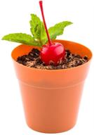 🌸 100 flower pot ice cream cups - 4oz terracotta plastic dessert cups for garden theme parties, birthdays, weddings, catering - recyclable & ideal for appetizers - restaurantware logo