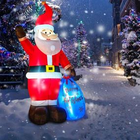 img 3 attached to 🎅 DREAM GARDEN 7 FT Christmas Inflatable - Outdoor Santa Claus with Merry Christmas Bag, LED Lights, Xmas Yard Decorations