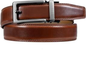 img 1 attached to Leather Ratchet Comfort Buckle Adjustable