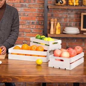 img 3 attached to 📦 MyGift Vintage Whitewashed Wood Nesting Storage Crates with Handles: Set of 3 - Versatile and Stylish Organization Solution