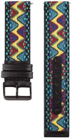 img 2 attached to Smarmate Nylon Embroidery Freestyle Irregular Pattern Leather Band Compatible With Fitbit Versa/Versa 2/Versa Lite/Versa SE (Multicolor 2)