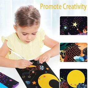 img 2 attached to 🎨 STKYGOOD Scratch Paper Art: Kids' Scratch Art Drawing Notebook with Large Rainbow Scratch Paper – Perfect for Creative Play, Rainbow Scratch Art for Kids, Scratch Art Paper