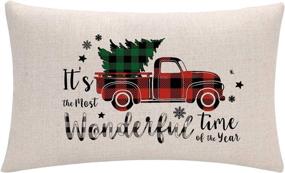 img 2 attached to Cozy up your Holiday Décor- Buffalo Check Plaids Christmas Throw Pillow Covers in Festive Red, Black, and Green – Set of 2