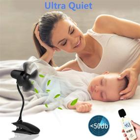 img 2 attached to 🌬️ Yacig Mini Portable Clip On Fan: Rechargeable USB Desk Fan for Baby Strollers, Home & Office - Ultra Quiet & Flexible!